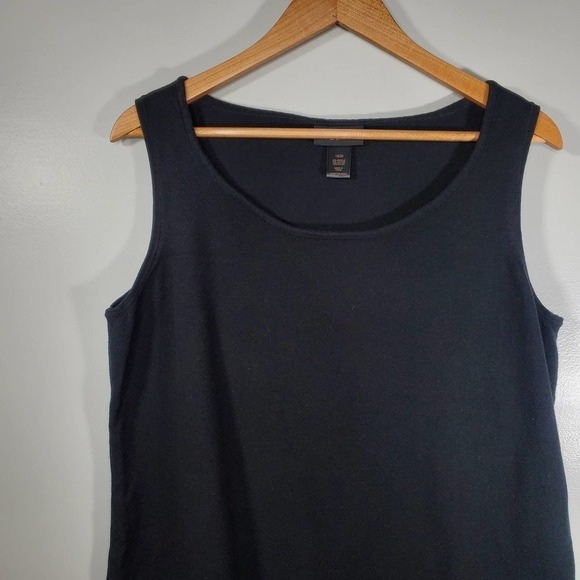 Lane Bryant Woven Sleeveless Cotton Blend Tank Top Black Size 18/20 - Picture 2 of 7